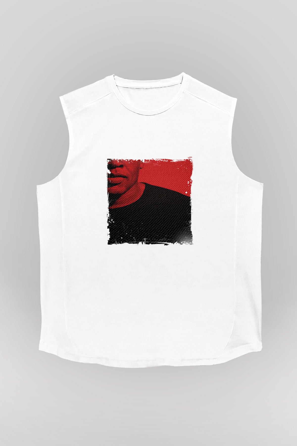 Dr. Dre Baskılı Unisex Beyaz Kolsuz Tişört