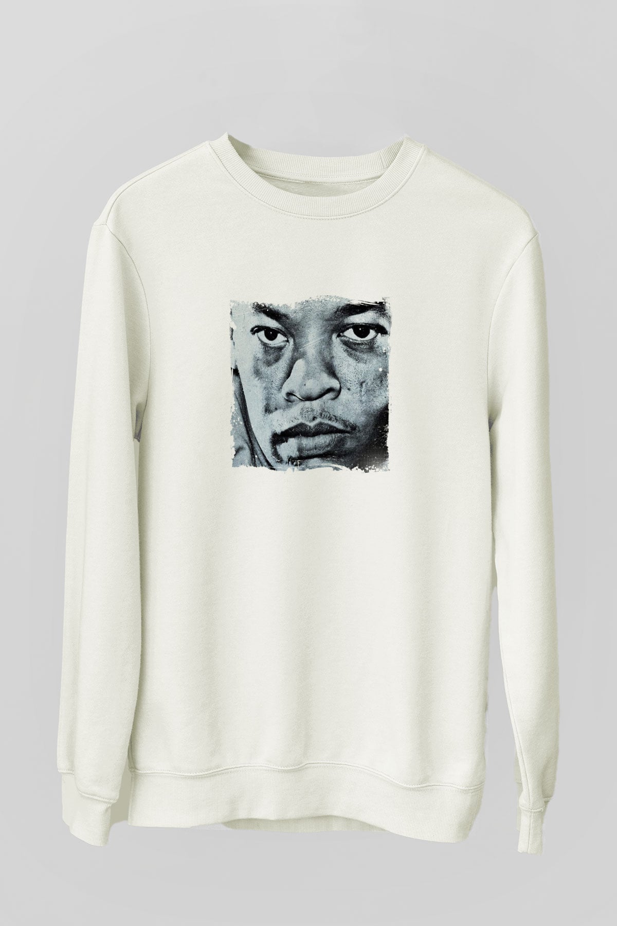 Dr. Dre Baskılı Unisex Beyaz Sweatshirt