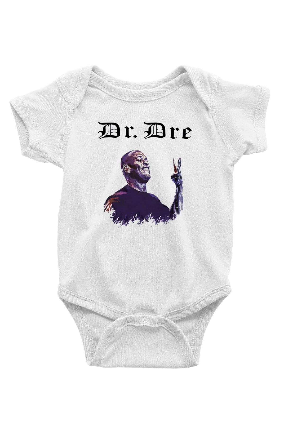 Dr.Dre Baskılı Beyaz Unisex Bebek Body - Zıbın