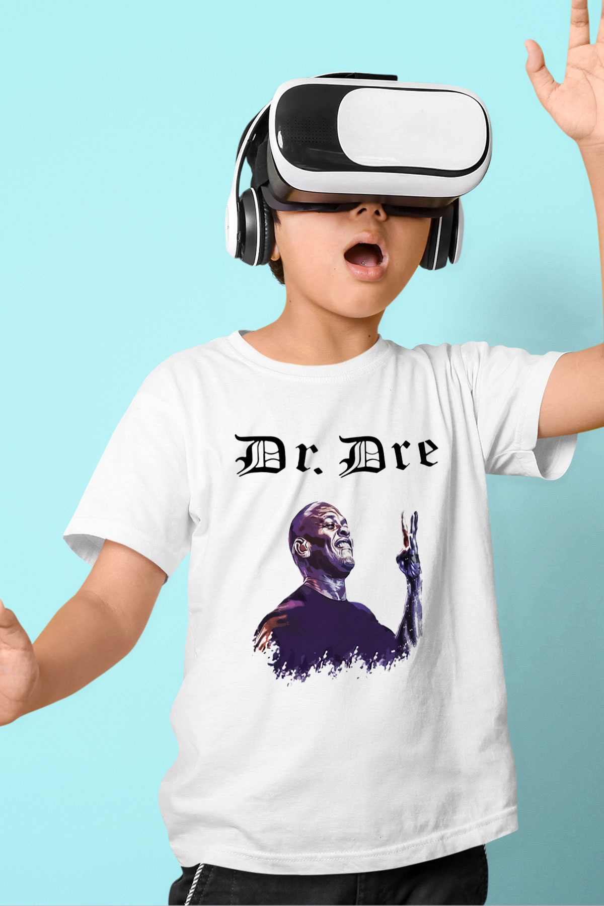 Dr.Dre Baskılı Beyaz Unisex Çocuk Tişört