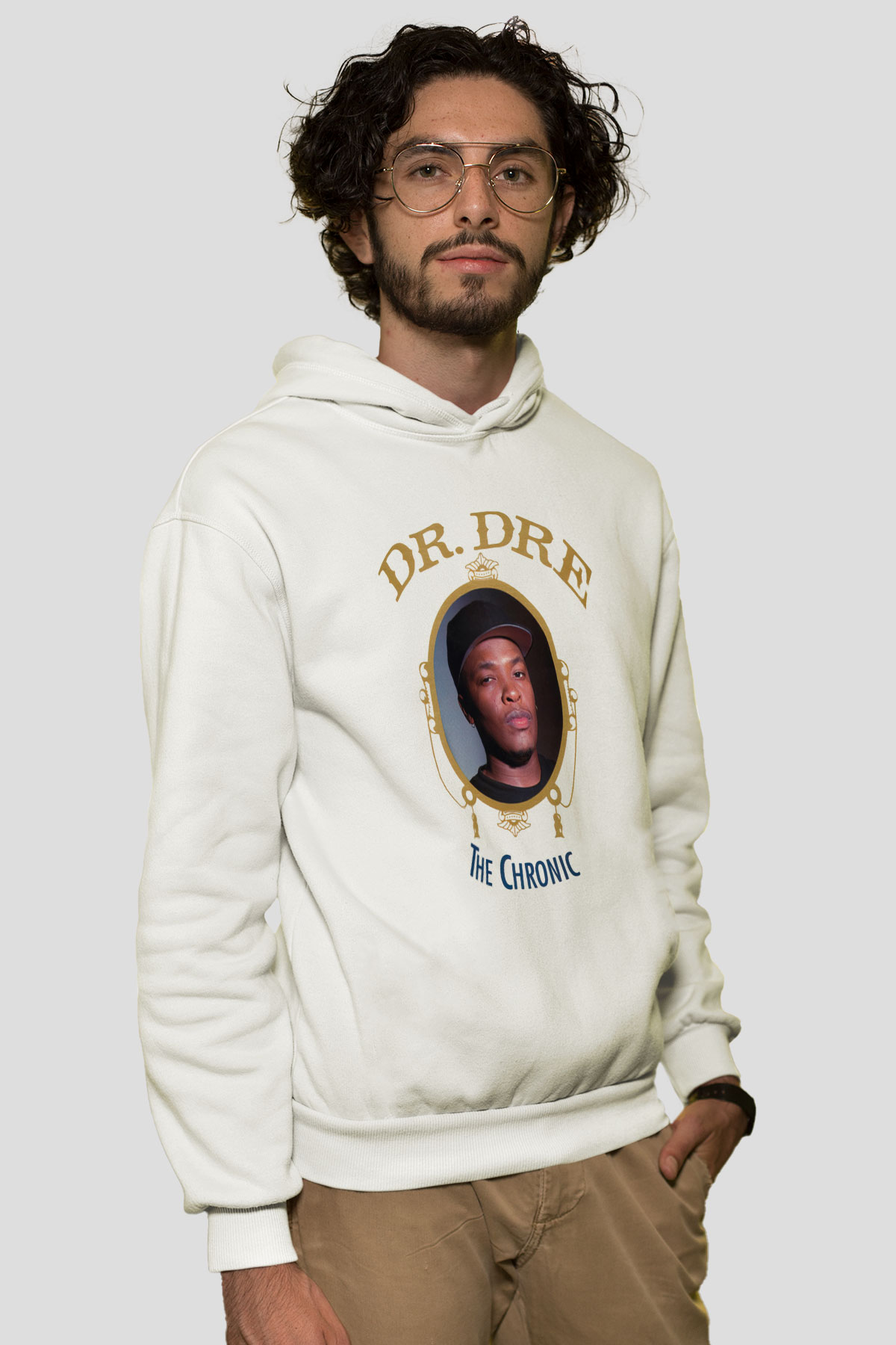 Dr.Dre Beyaz Unisex Kapşonlu Sweatshirt