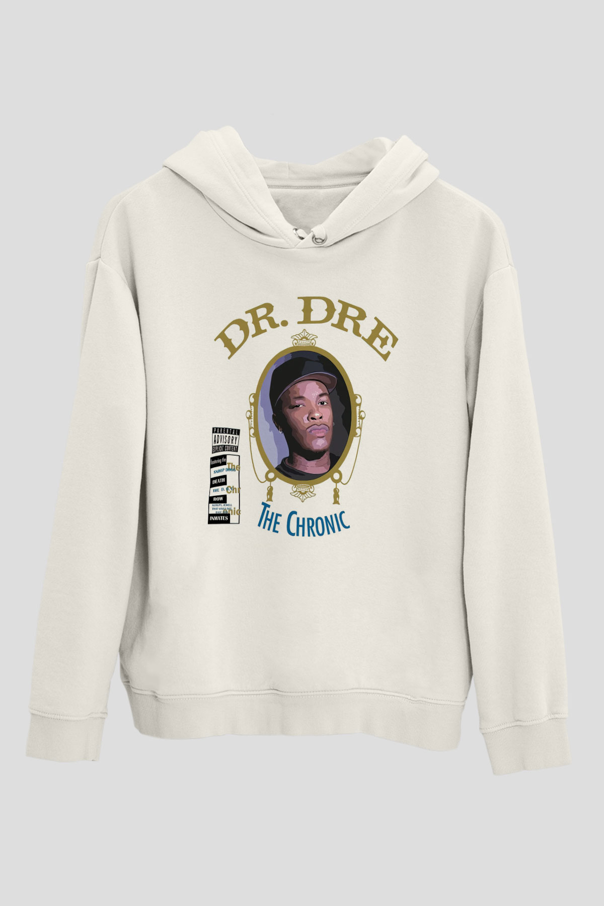 Dr.Dre Beyaz Unisex Kapüşonlu Sweatshirt