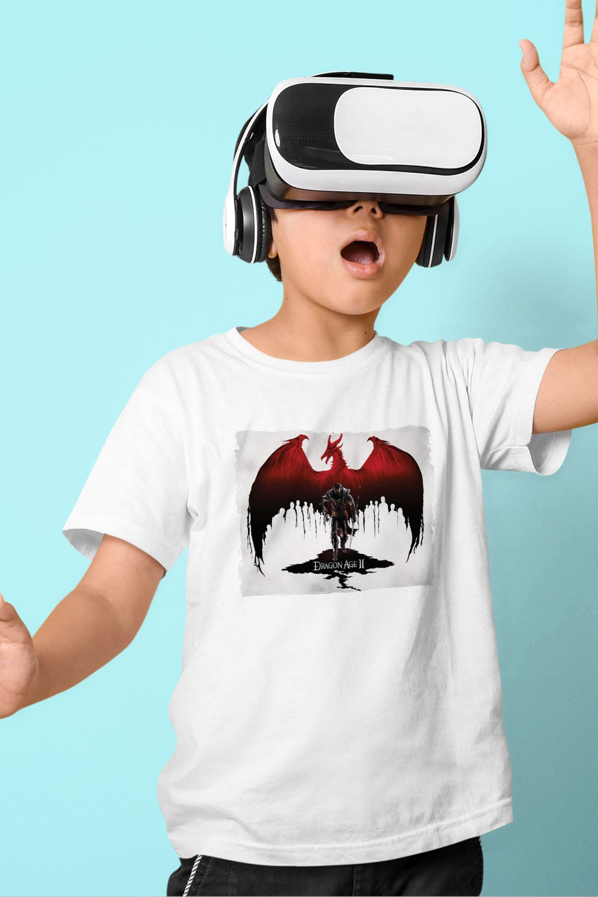 Dragon Age Beyaz Unisex Çocuk Tişört
