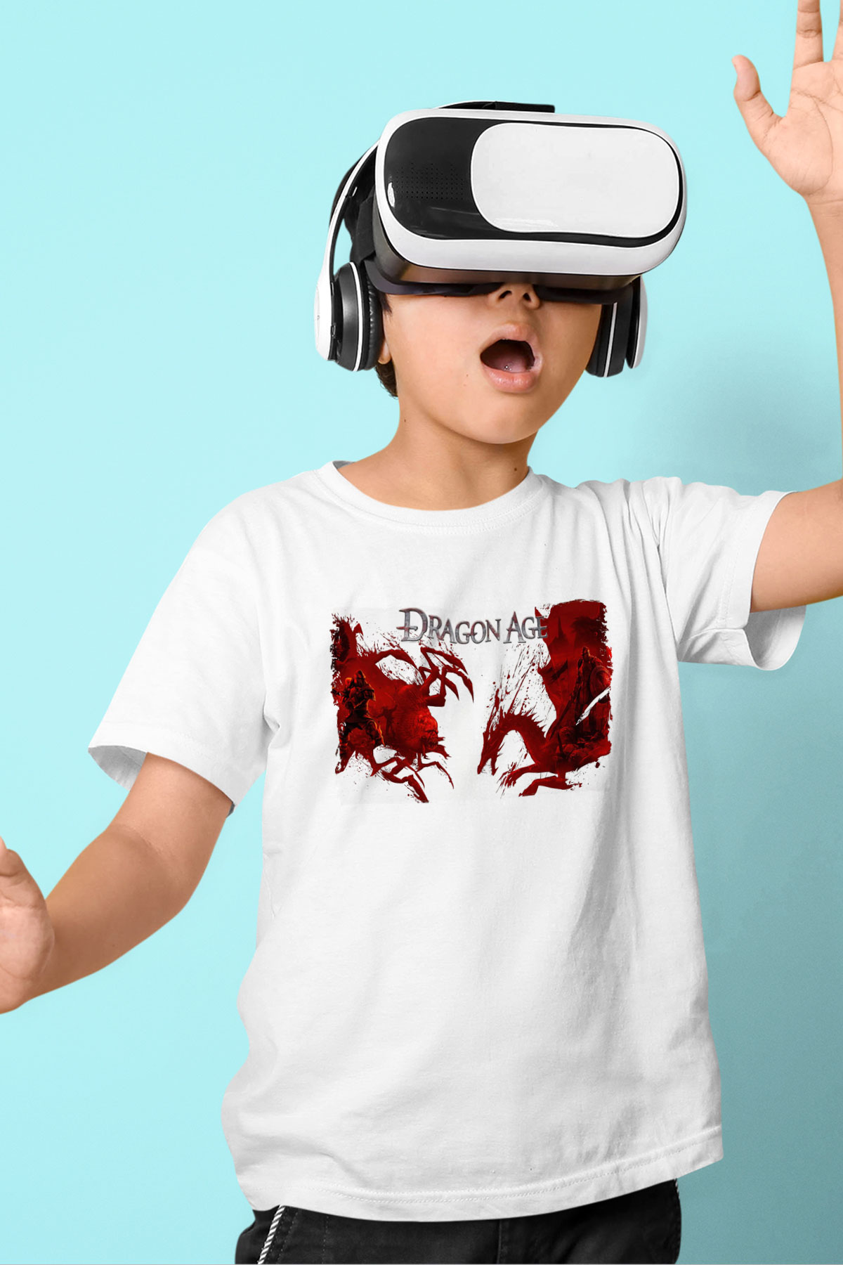 Dragon Age Beyaz Unisex Çocuk Tişört