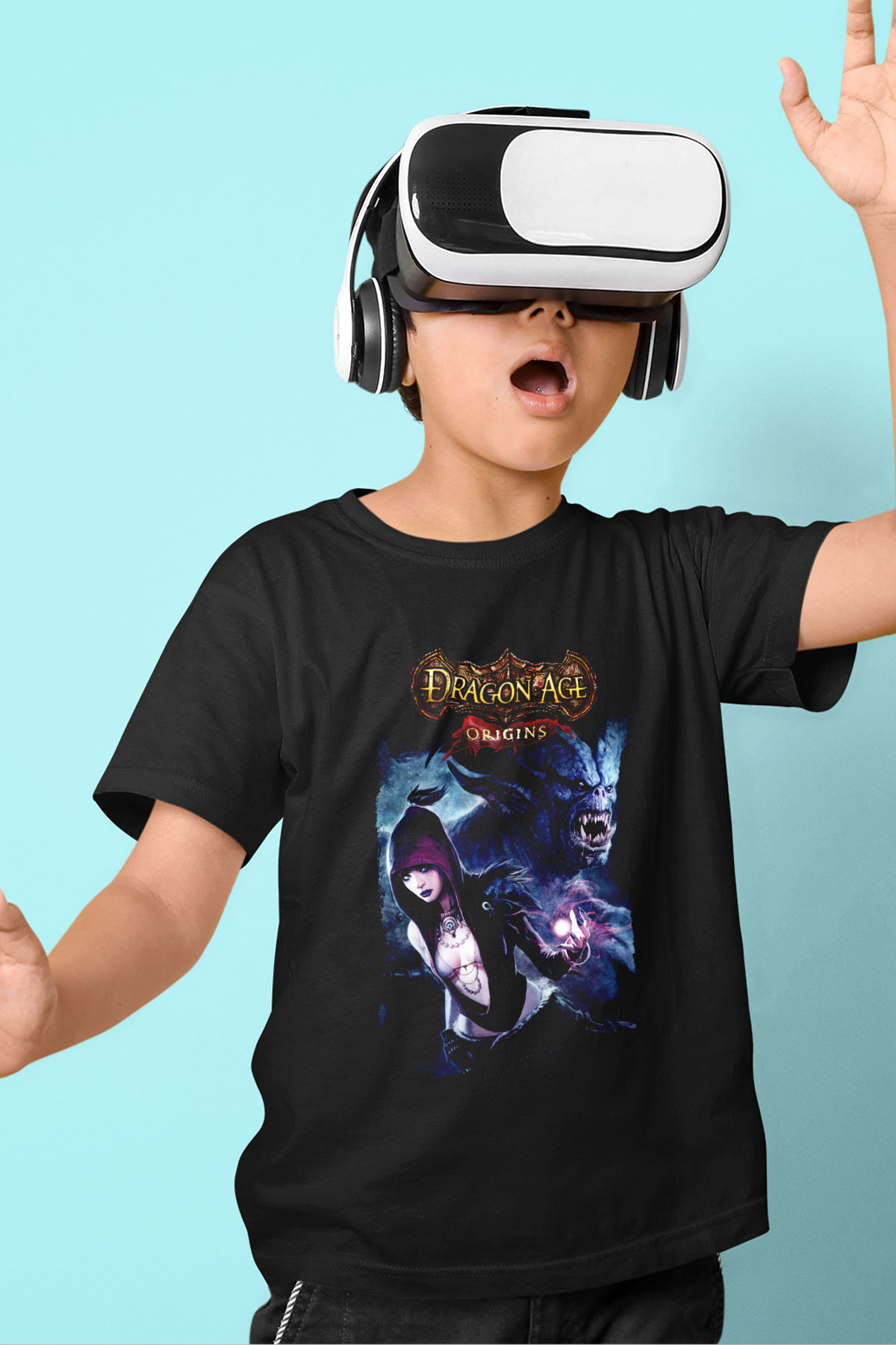 Dragon Age Siyah Unisex Çocuk Tişört