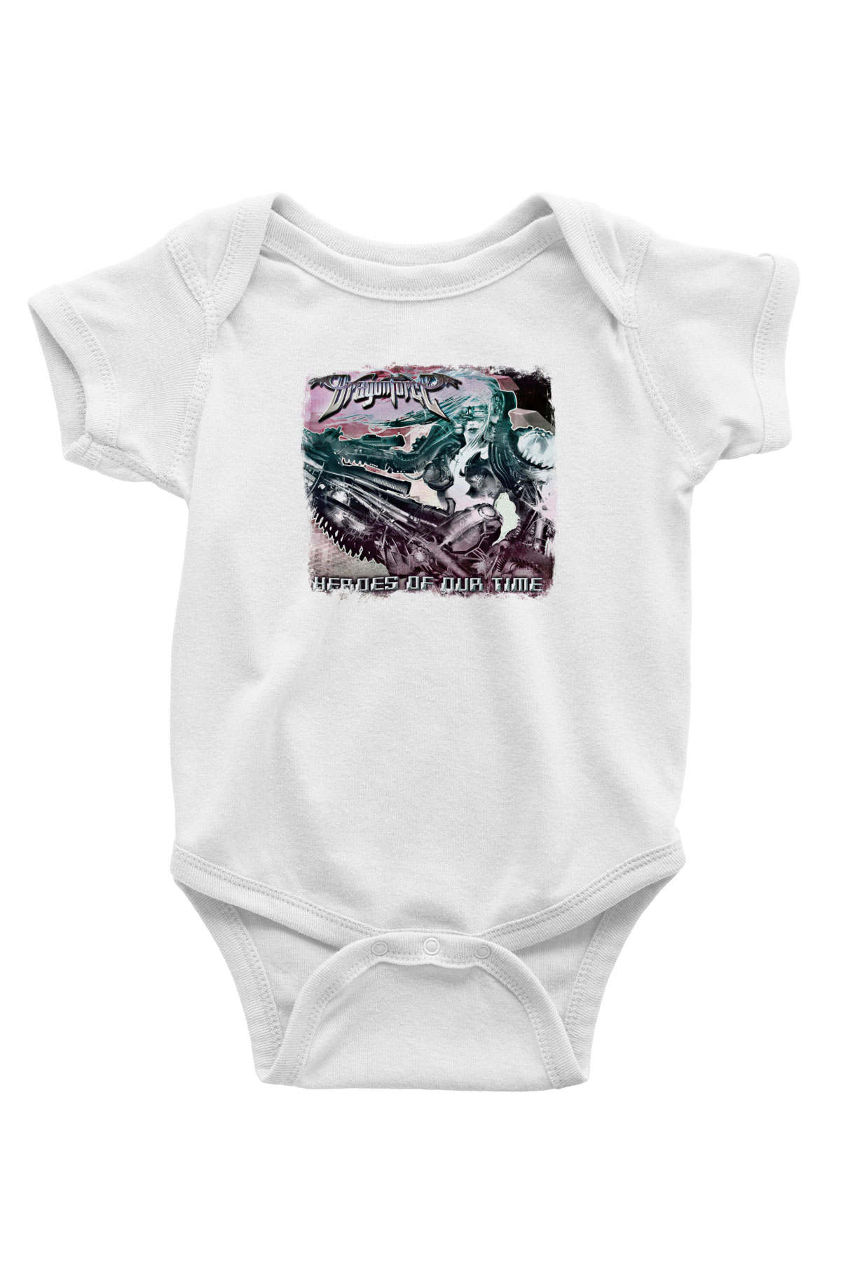 Dragon Force Baskılı Unisex Beyaz Bebek Body - Zıbın