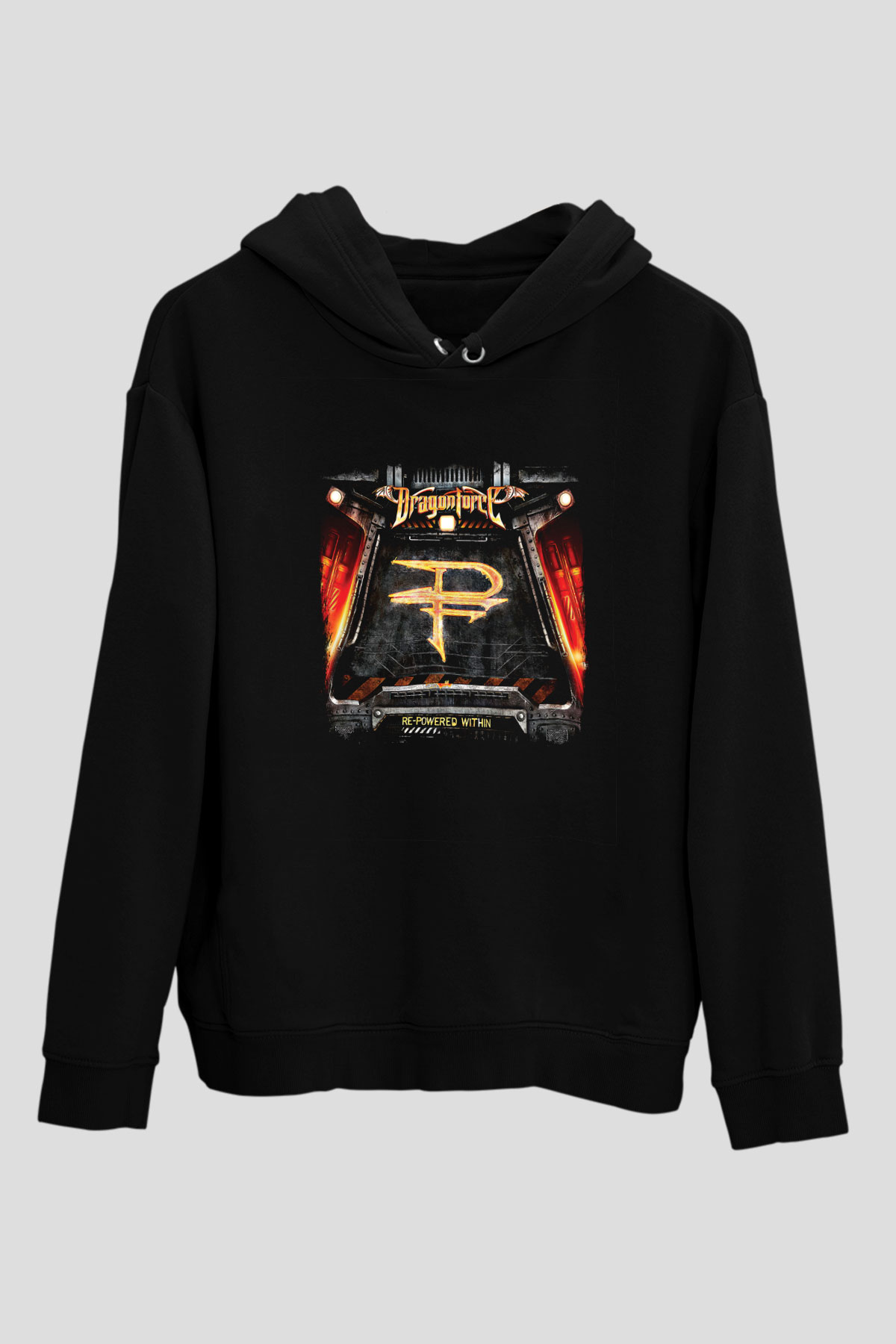 Dragon Force Baskılı Unisex Siyah Hoodie