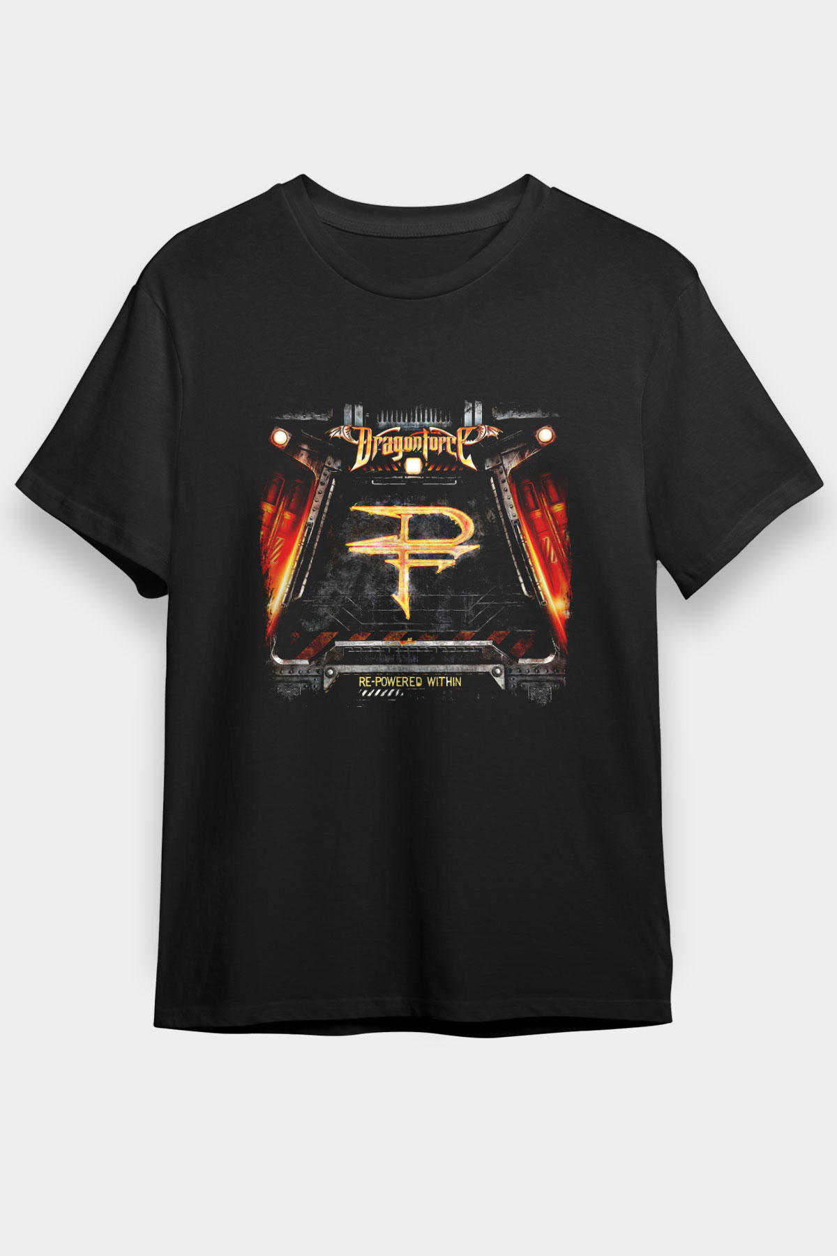Dragon Force Baskılı Unisex Siyah Tişört