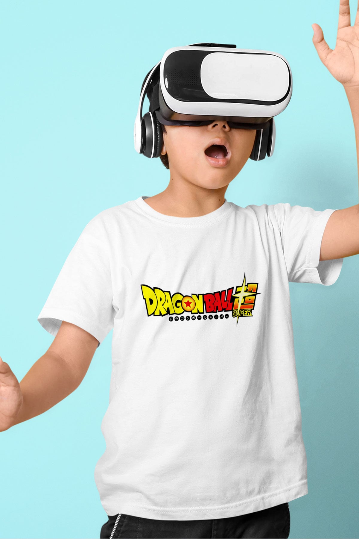 Dragonball Baskılı Beyaz Unisex Çocuk Tişört