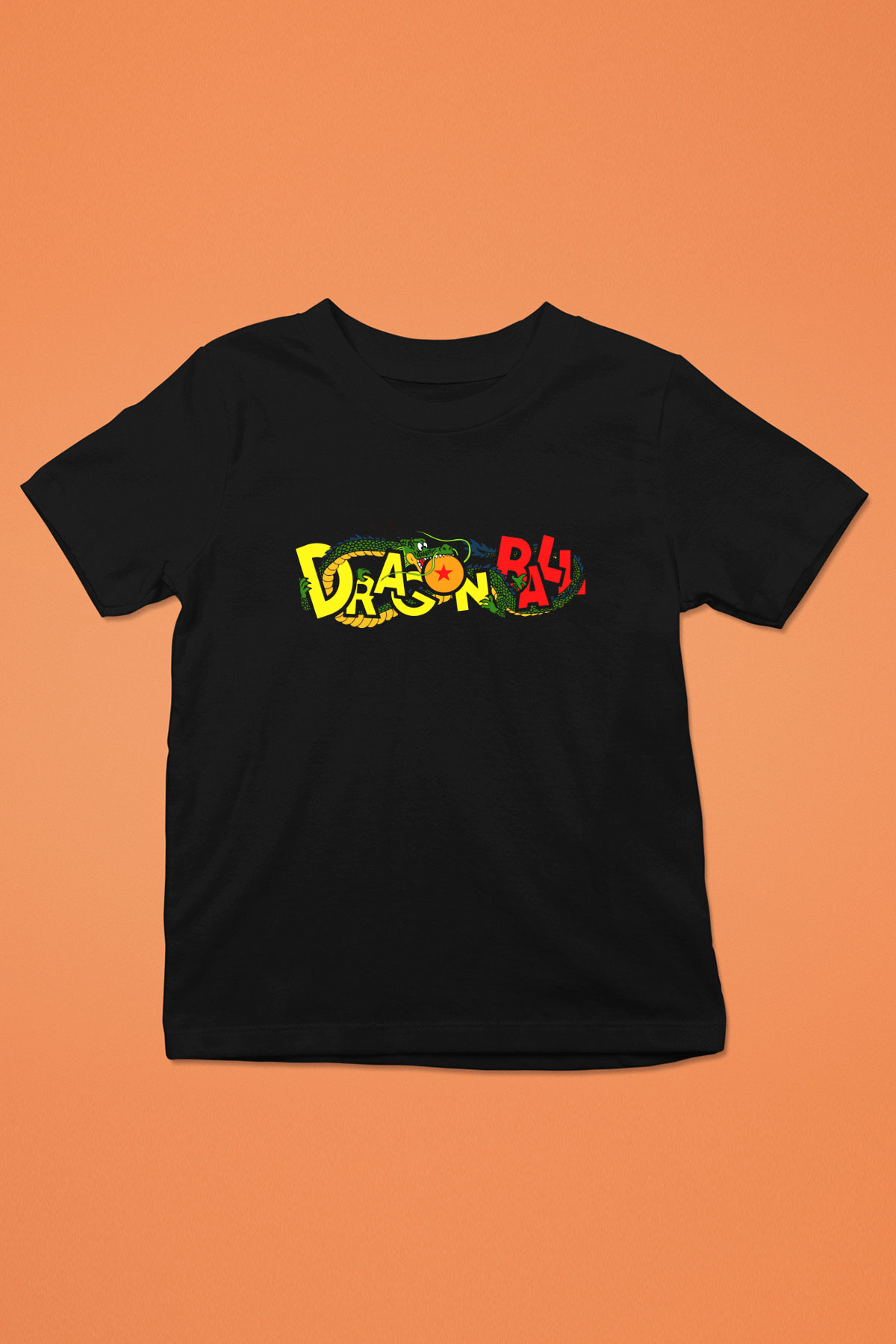 Dragonball Baskılı Siyah Unisex Çocuk Tişört
