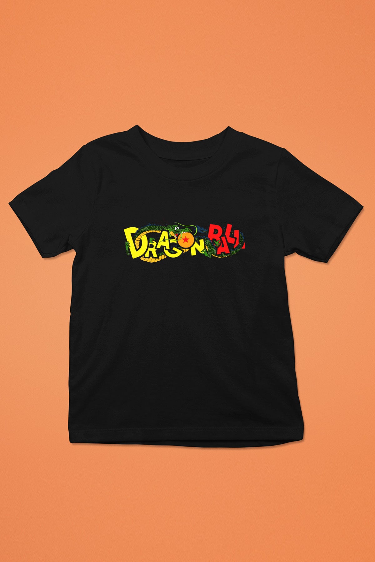 Dragonball Baskılı Siyah Unisex Çocuk Tişört