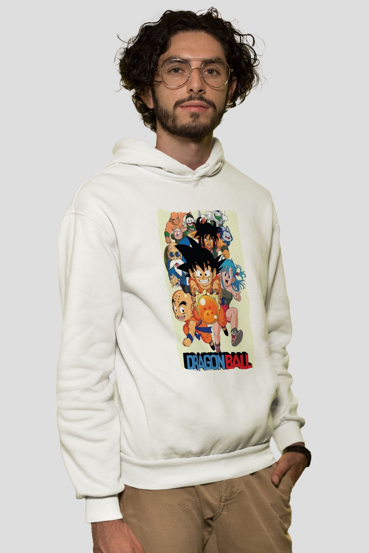 Dragonball Beyaz Unisex Hoodie