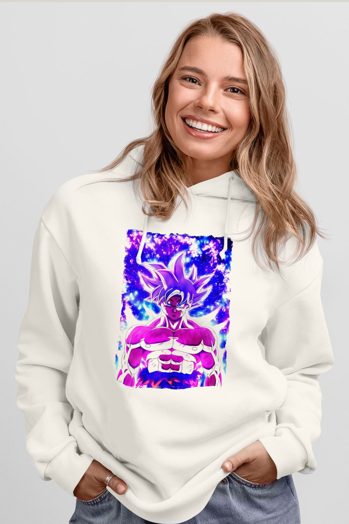 Dragonball Beyaz Unisex Hoodie