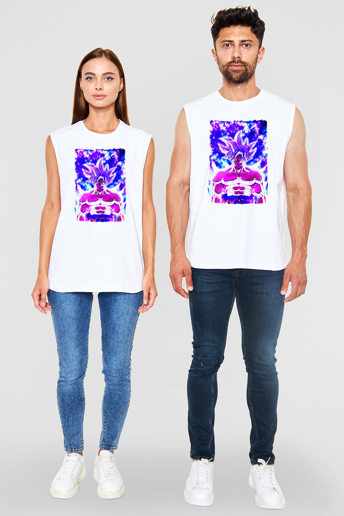 Dragonball Beyaz Unisex Kolsuz Tişört