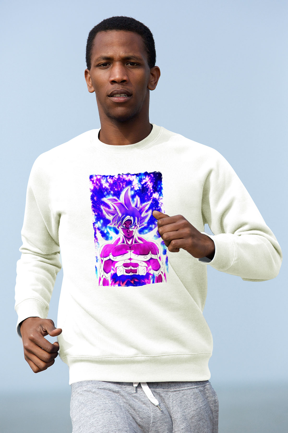 Dragonball Beyaz Unisex Sweatshirt