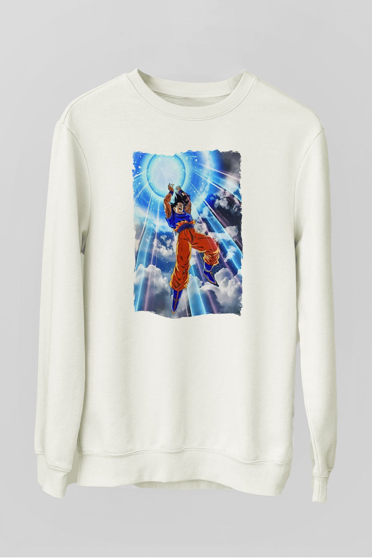 Dragonball Beyaz Unisex Sweatshirt