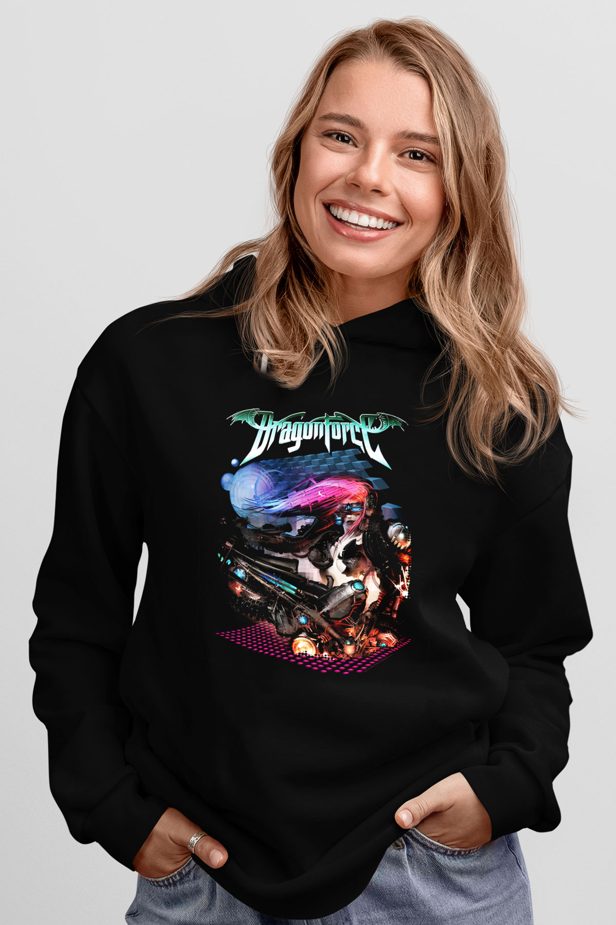 DragonForce Siyah Unisex Hoodie
