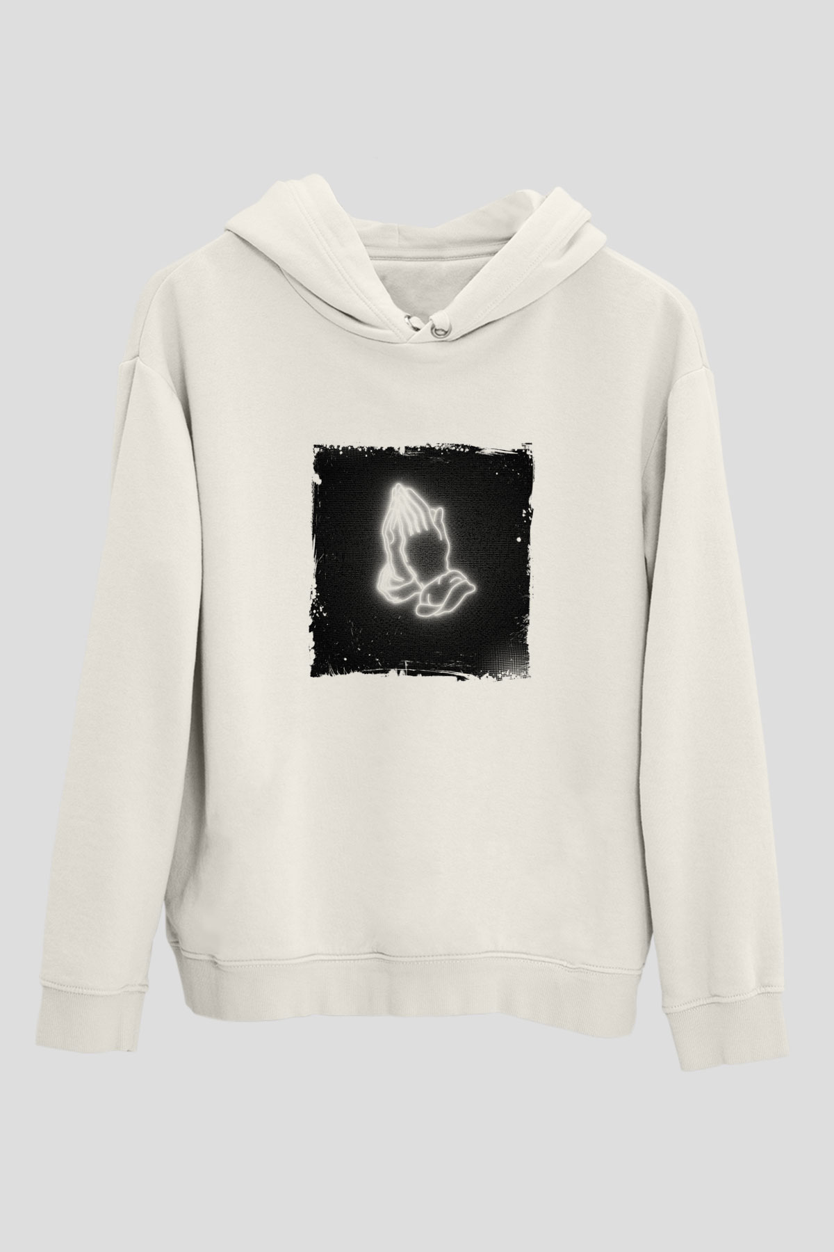 Drake Baskılı Unisex Beyaz Kapüşonlu Sweatshirt