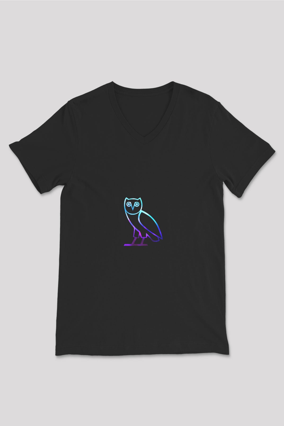 Drake Baskılı Unisex Siyah V Yaka Tişört