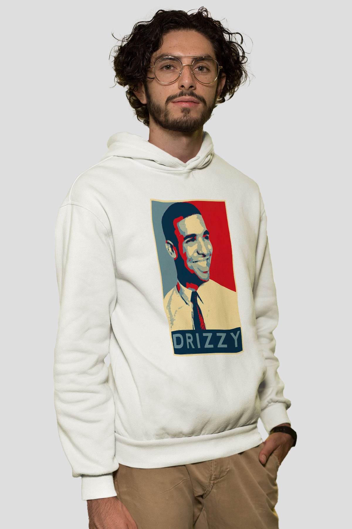 Drake Beyaz Unisex Kapşonlu Sweatshirt