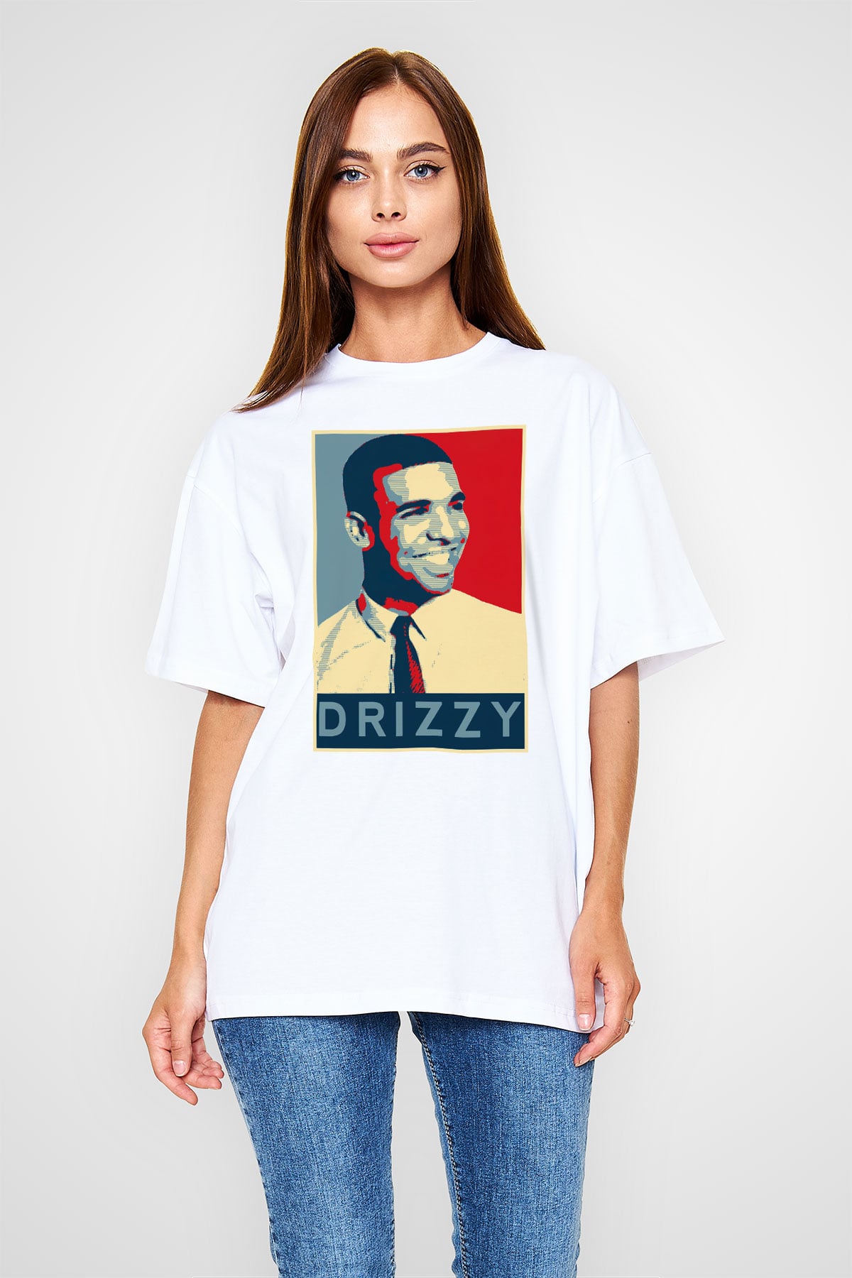 Drake Beyaz Unisex Oversize Tişört T-Shirt