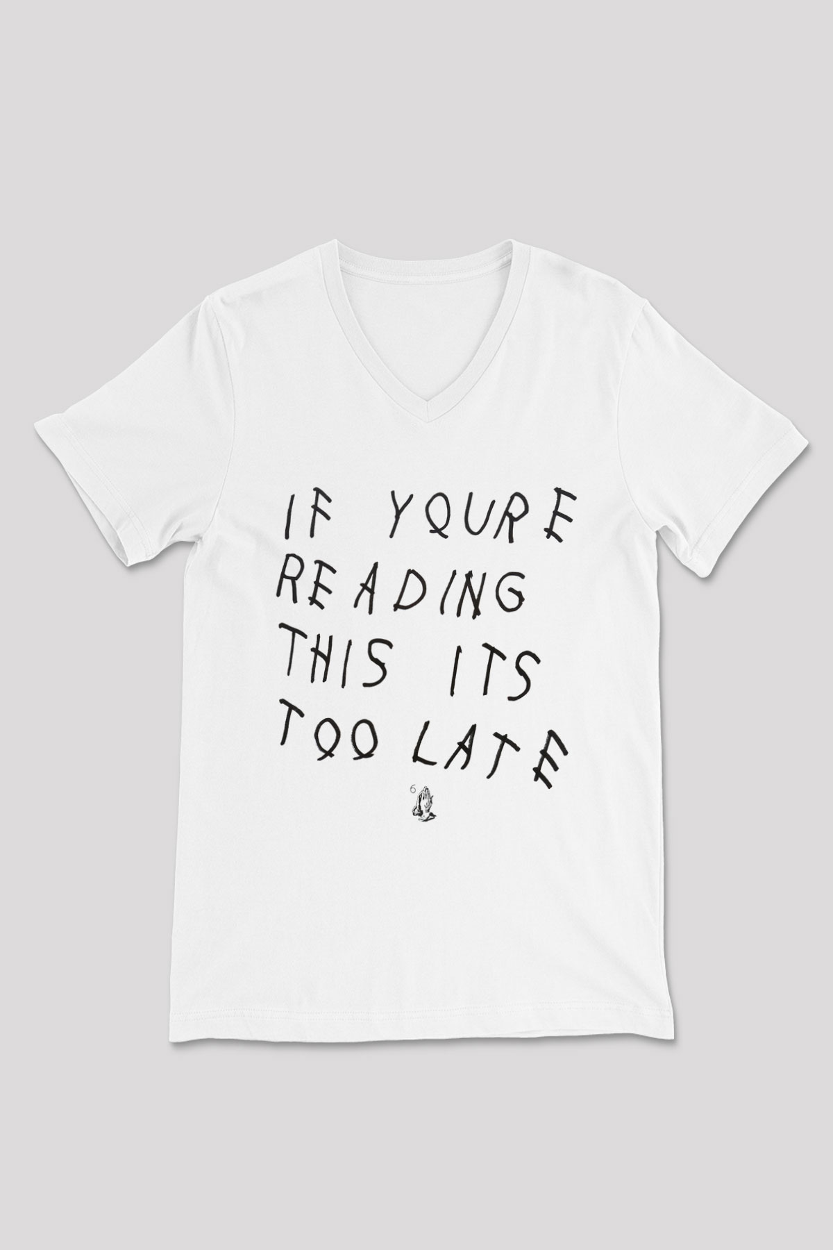 Drake Beyaz Unisex V Yaka Tişört T-Shirt