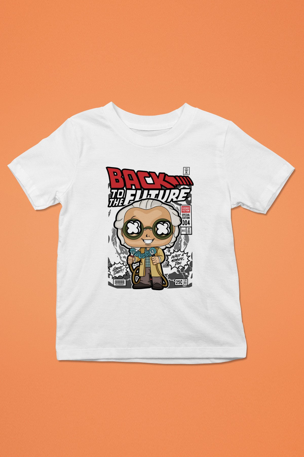 DrBrown Baskılı Unisex Beyaz Çocuk Tişört
