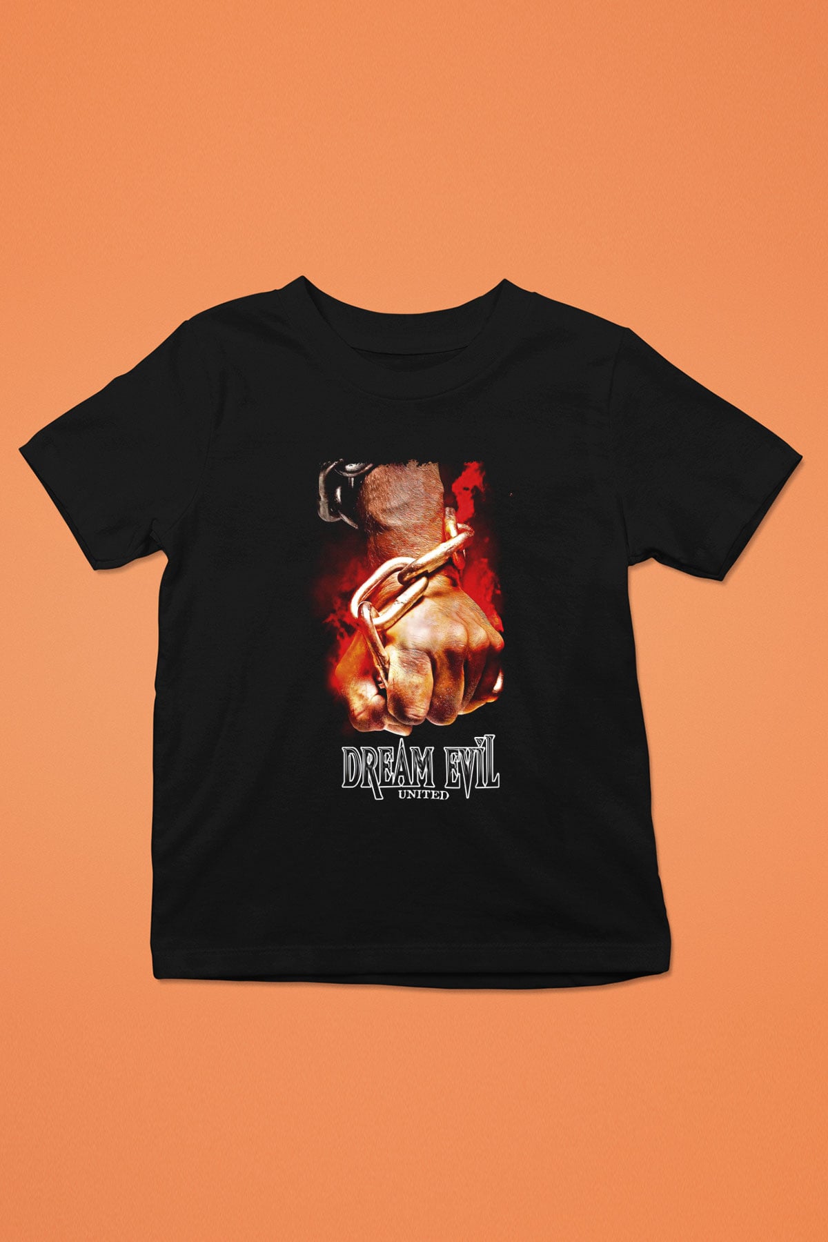 Dream Evil Baskılı Unisex Siyah Çocuk Tişört - Tshirt