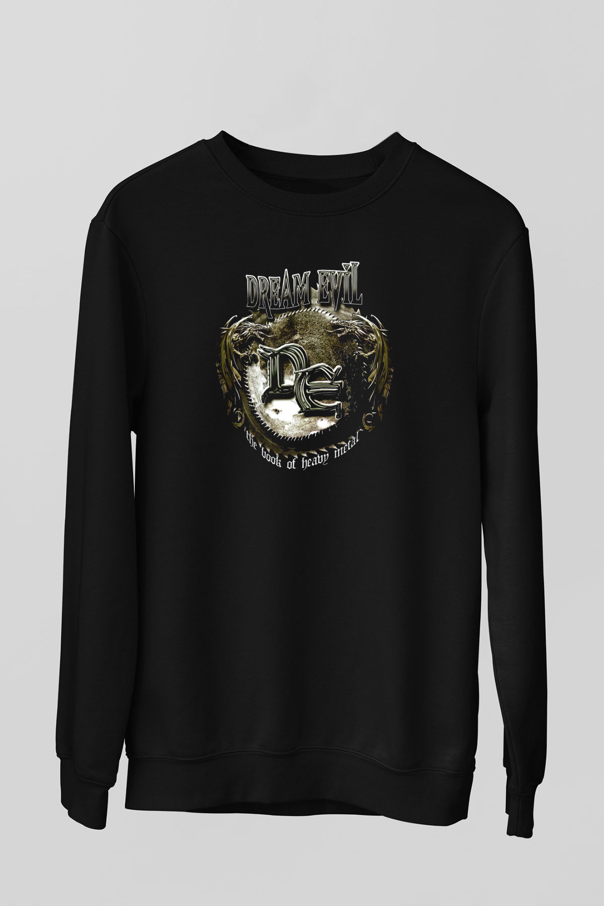 Dream Evil Baskılı Unisex Siyah Sweatshirt