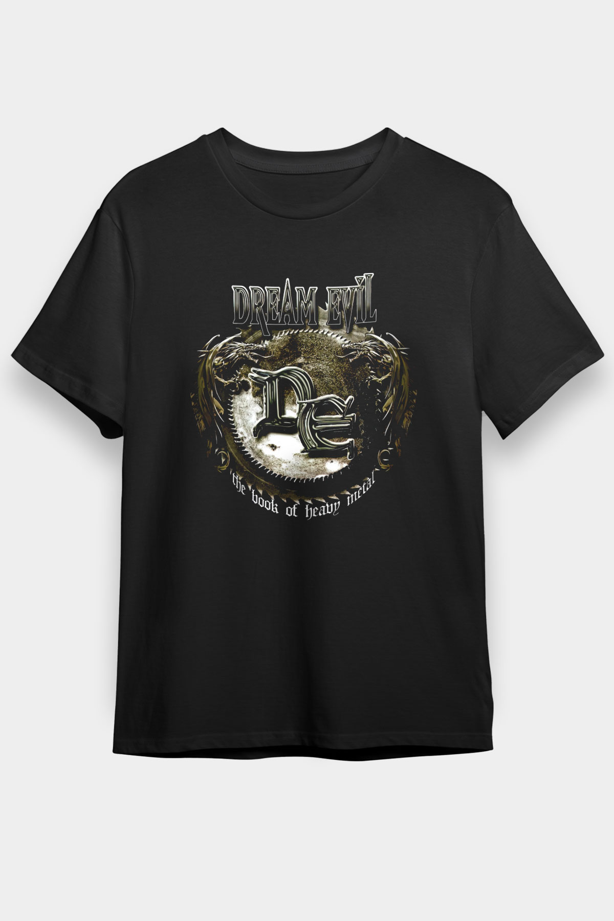 Dream Evil Baskılı Unisex Siyah Tişört - Tshirt