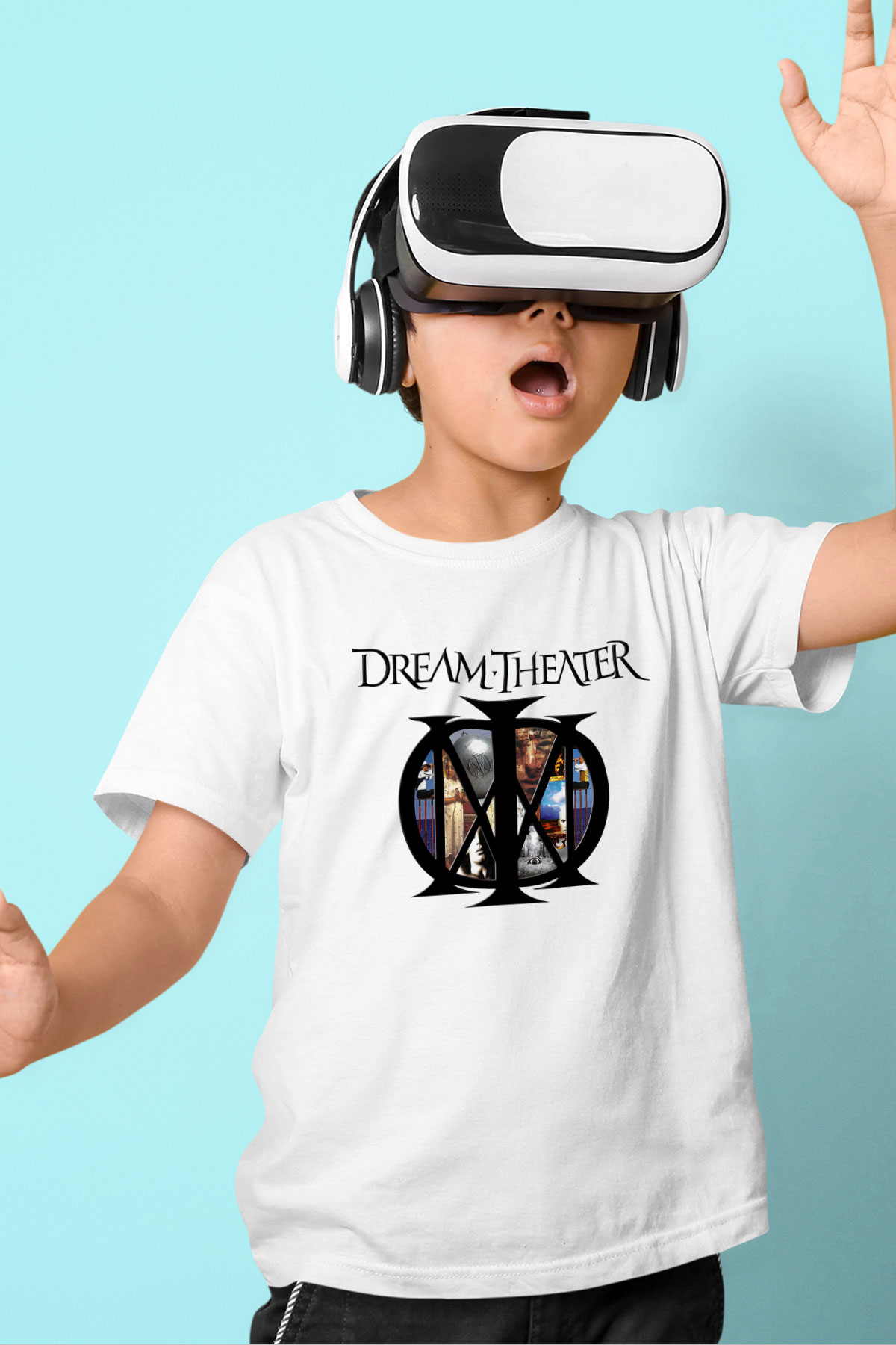 Dream Theater Baskılı Beyaz Unisex Çocuk Tişört