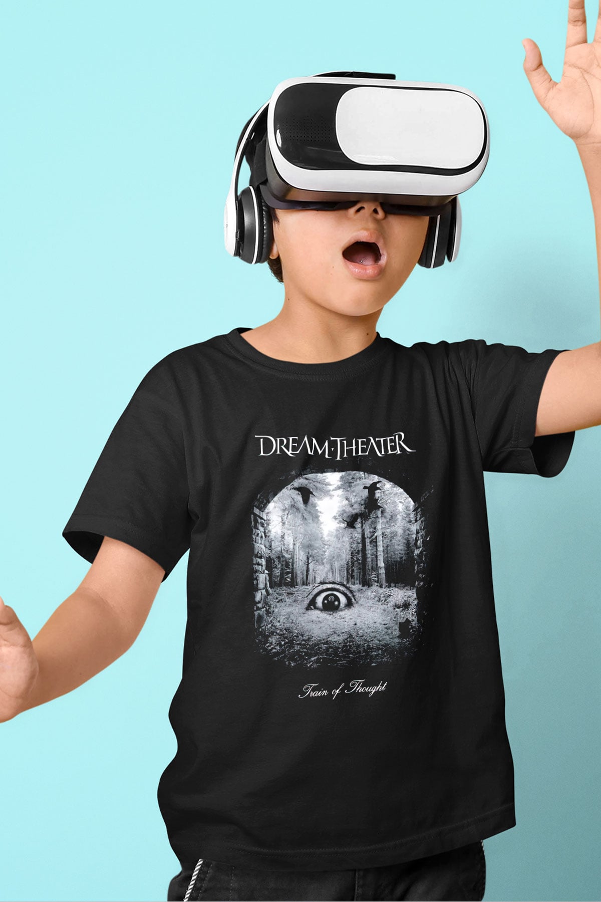 Dream Theater Baskılı Siyah Unisex Çocuk Tişört