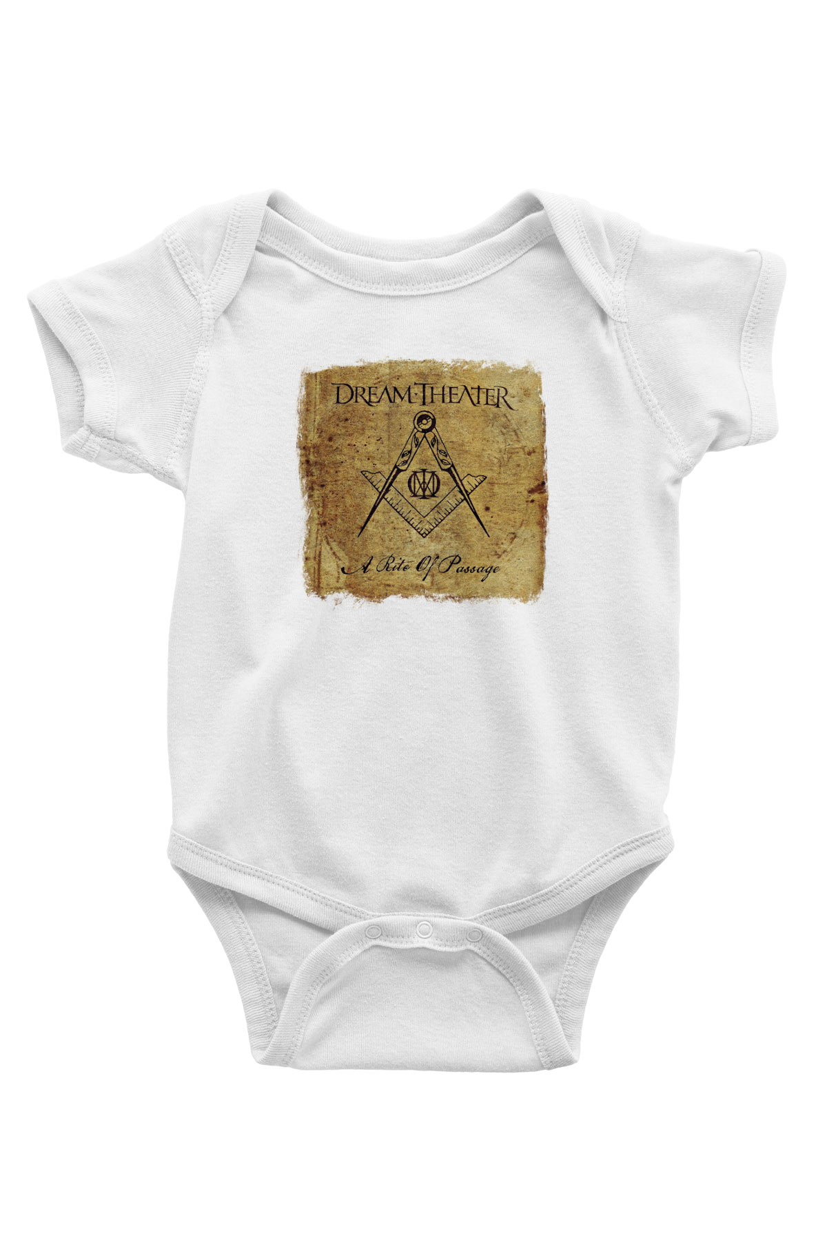 Dream Theater Baskılı Unisex Beyaz Bebek Body - Zıbın