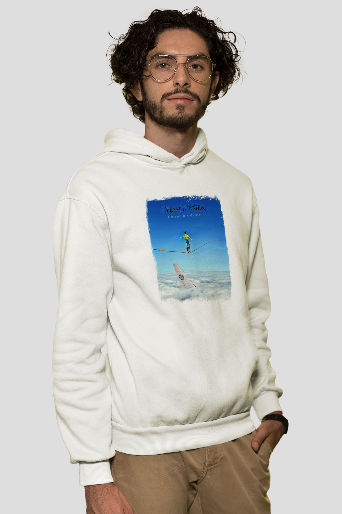Dream Theater Baskılı Unisex Beyaz Hoodie