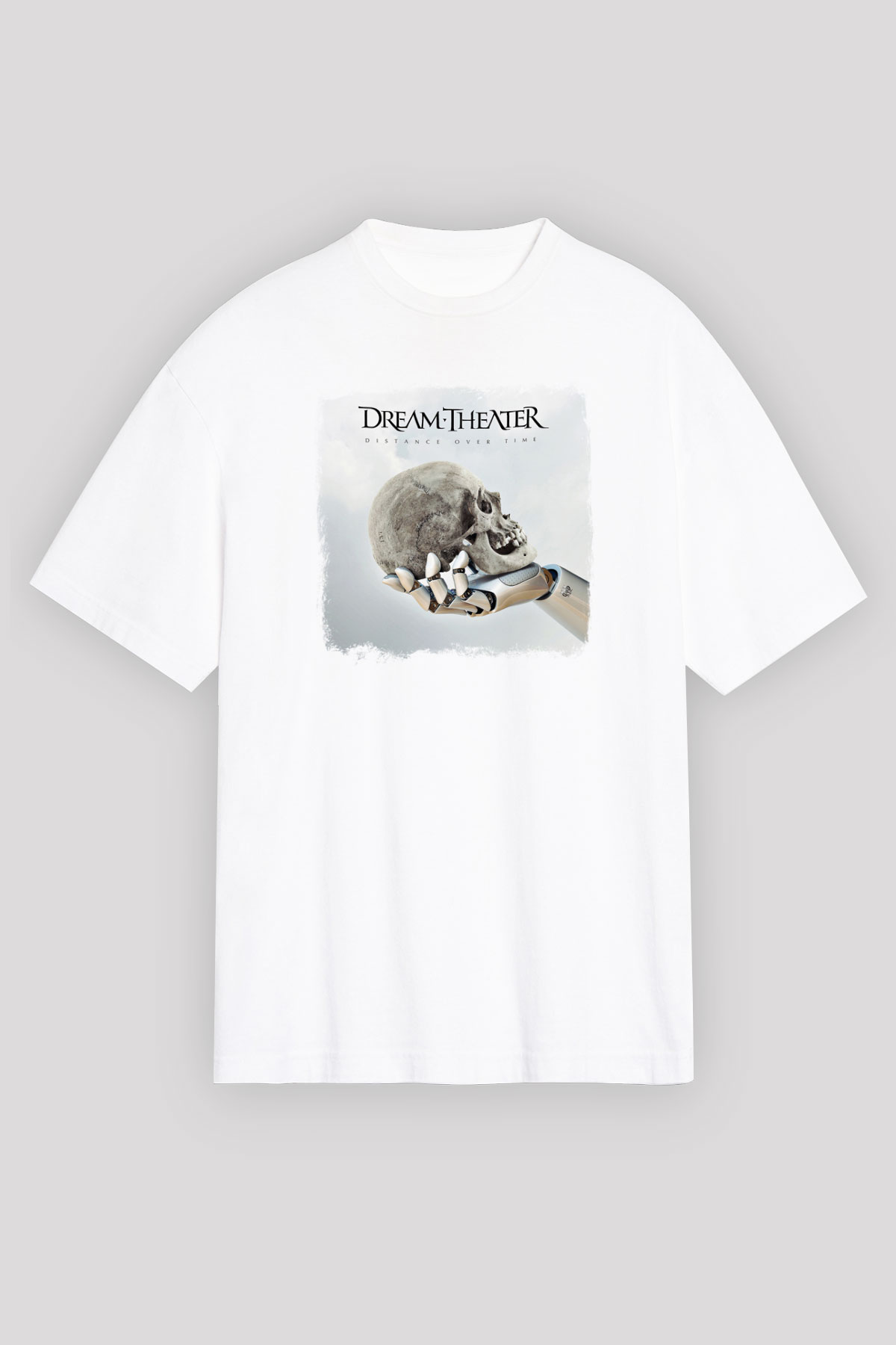 Dream Theater Baskılı Unisex Beyaz Oversize Tişört