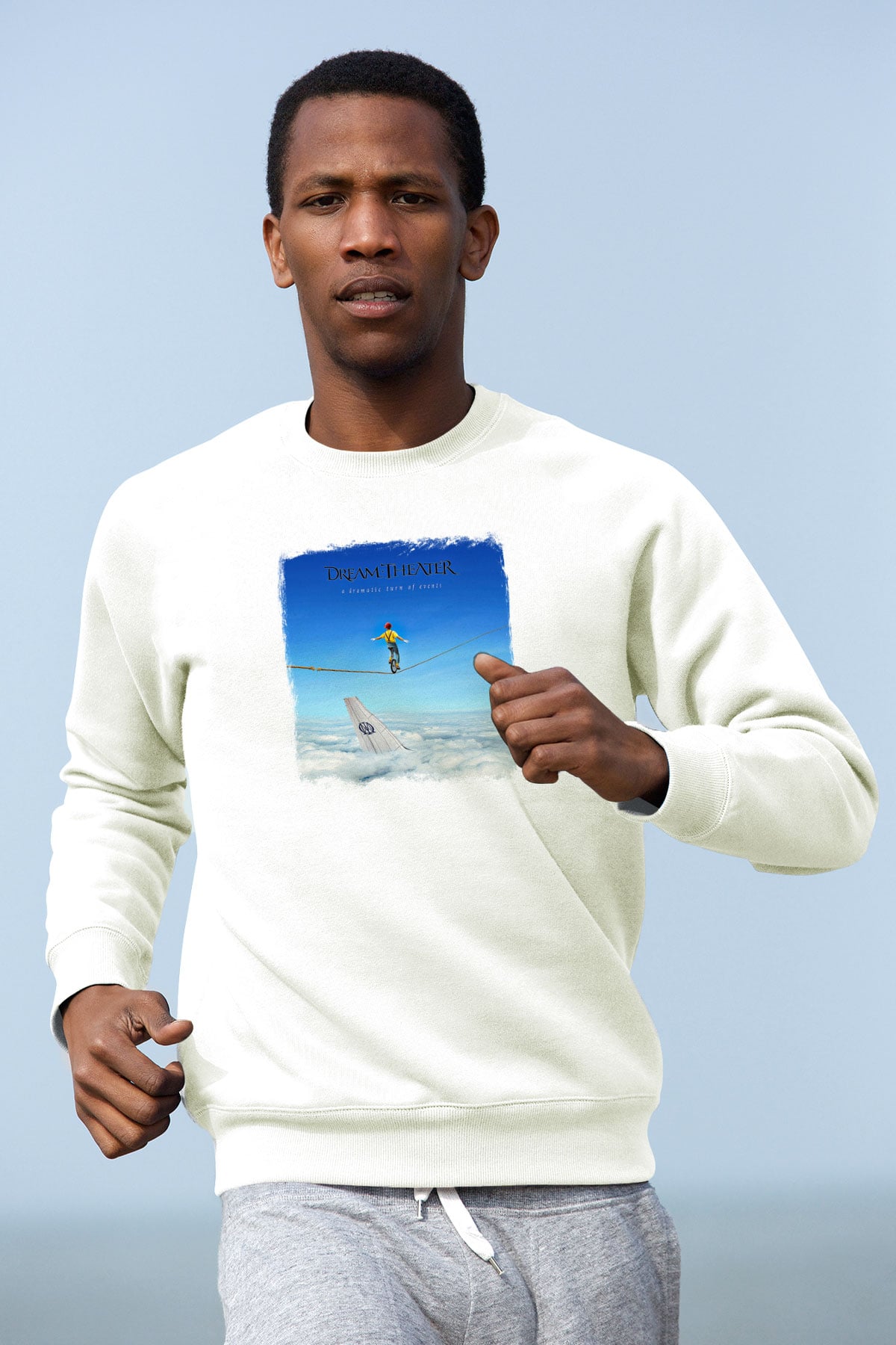 Dream Theater Baskılı Unisex Beyaz Sweatshirt