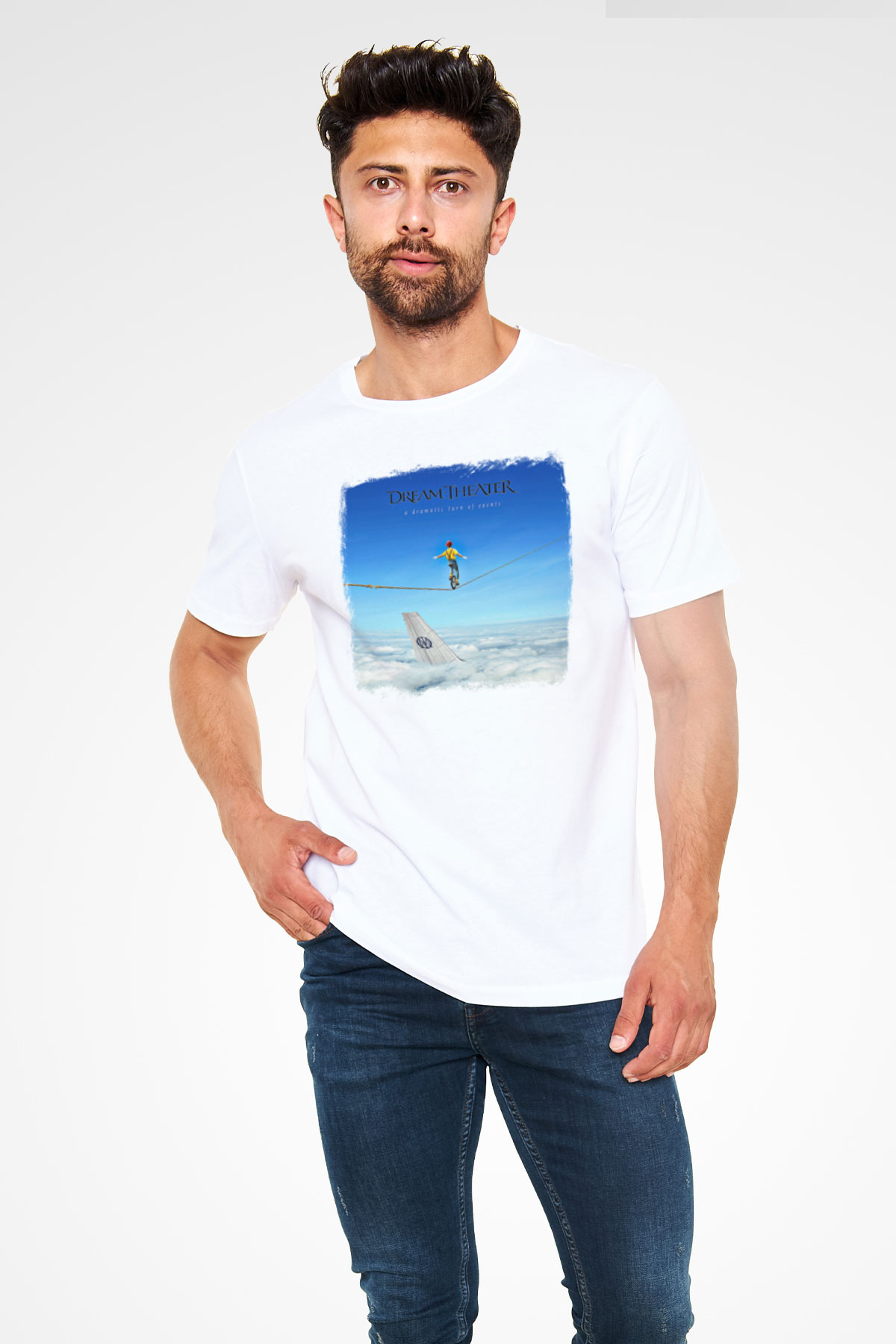 Dream Theater Baskılı Unisex Beyaz Tişört