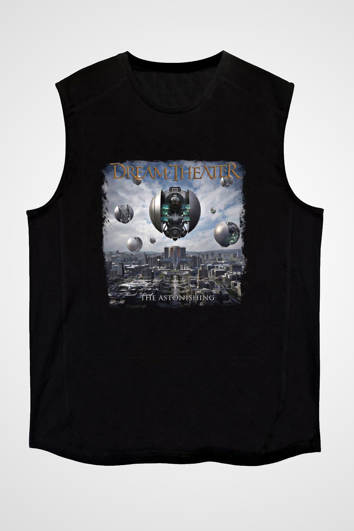 Dream Theater Baskılı Unisex Siyah Kolsuz Tişört