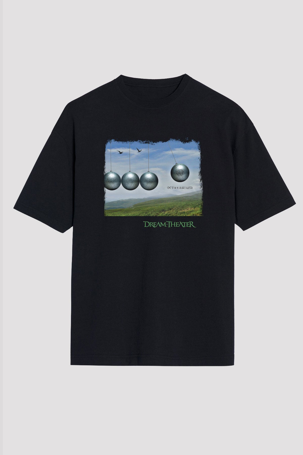 Dream Theater Baskılı Unisex Siyah Oversize Tişört