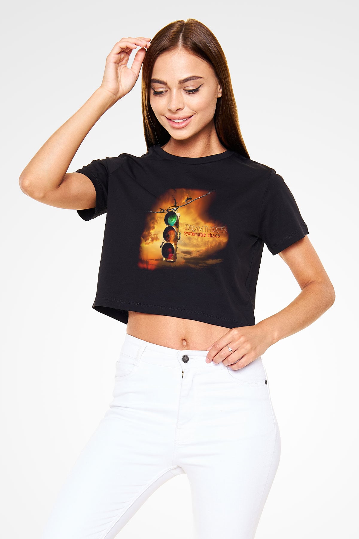 Dream Theater Siyah Crop Top Tişört
