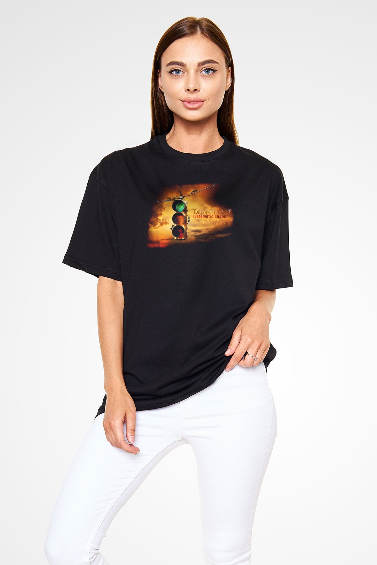 Dream Theater Siyah Unisex Oversize Tişört T-Shirt