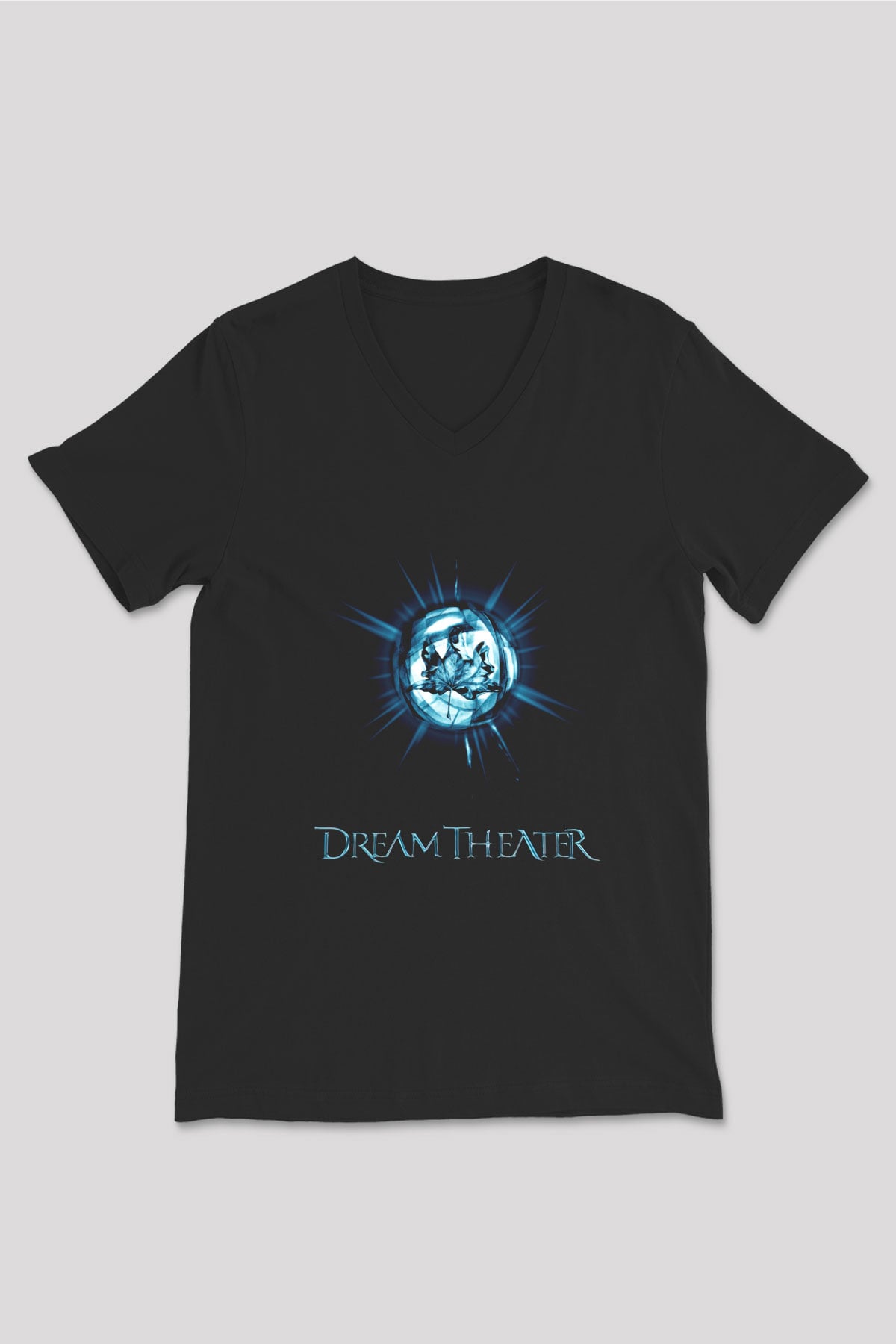 Dream Theater Siyah Unisex V Yaka Tişört T-Shirt