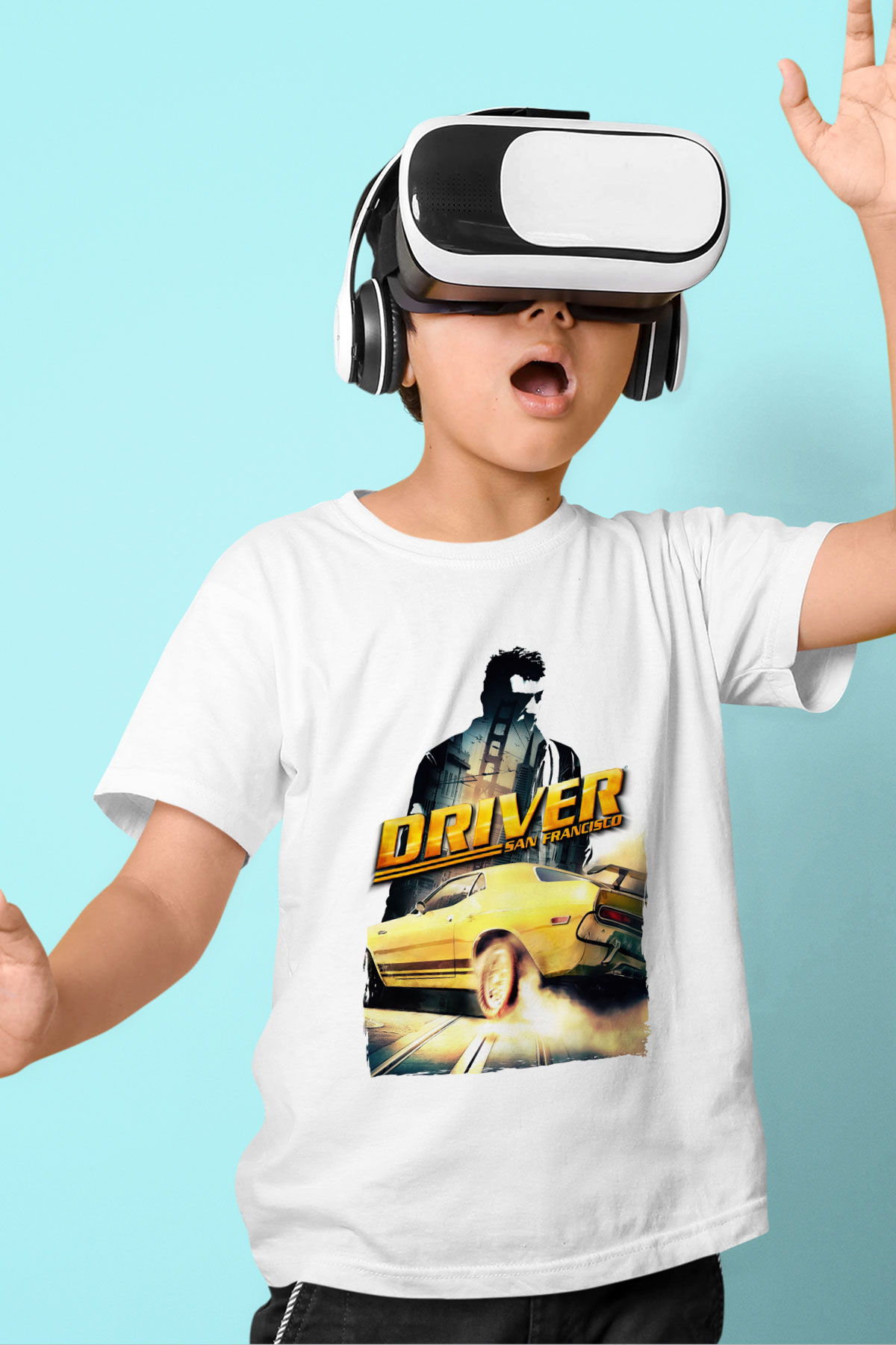 Driver Beyaz Unisex Çocuk Tişört