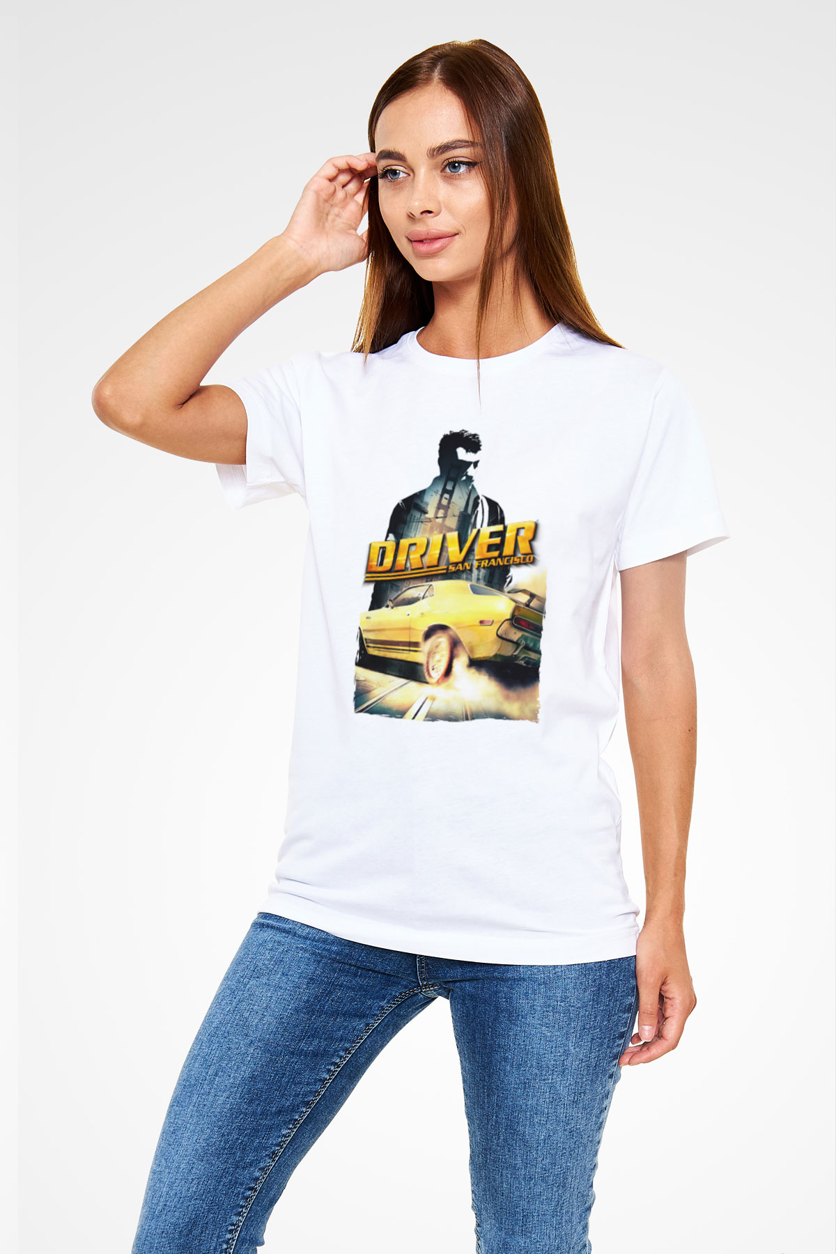Driver Beyaz Unisex Tişört T-Shirt