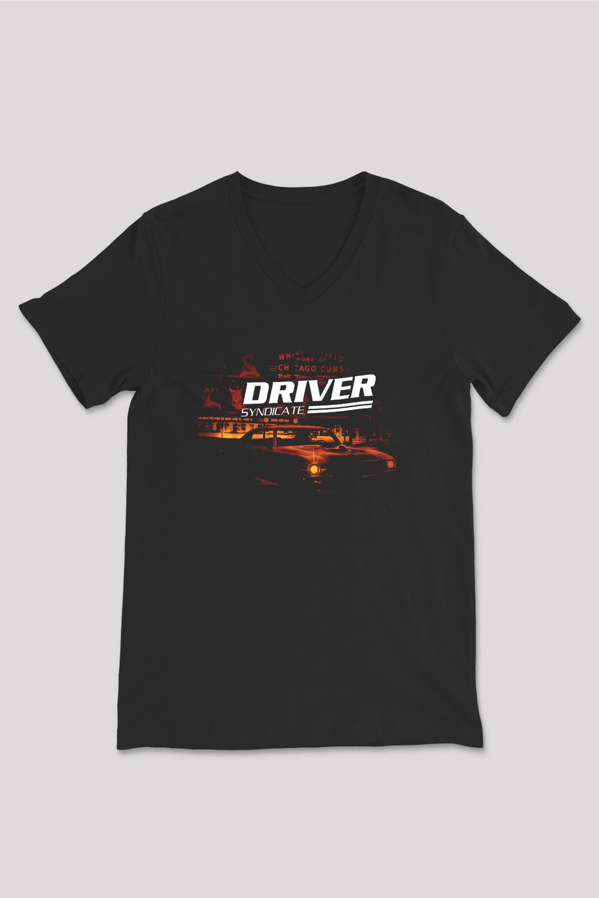 Driver Siyah Unisex V Yaka Tişört