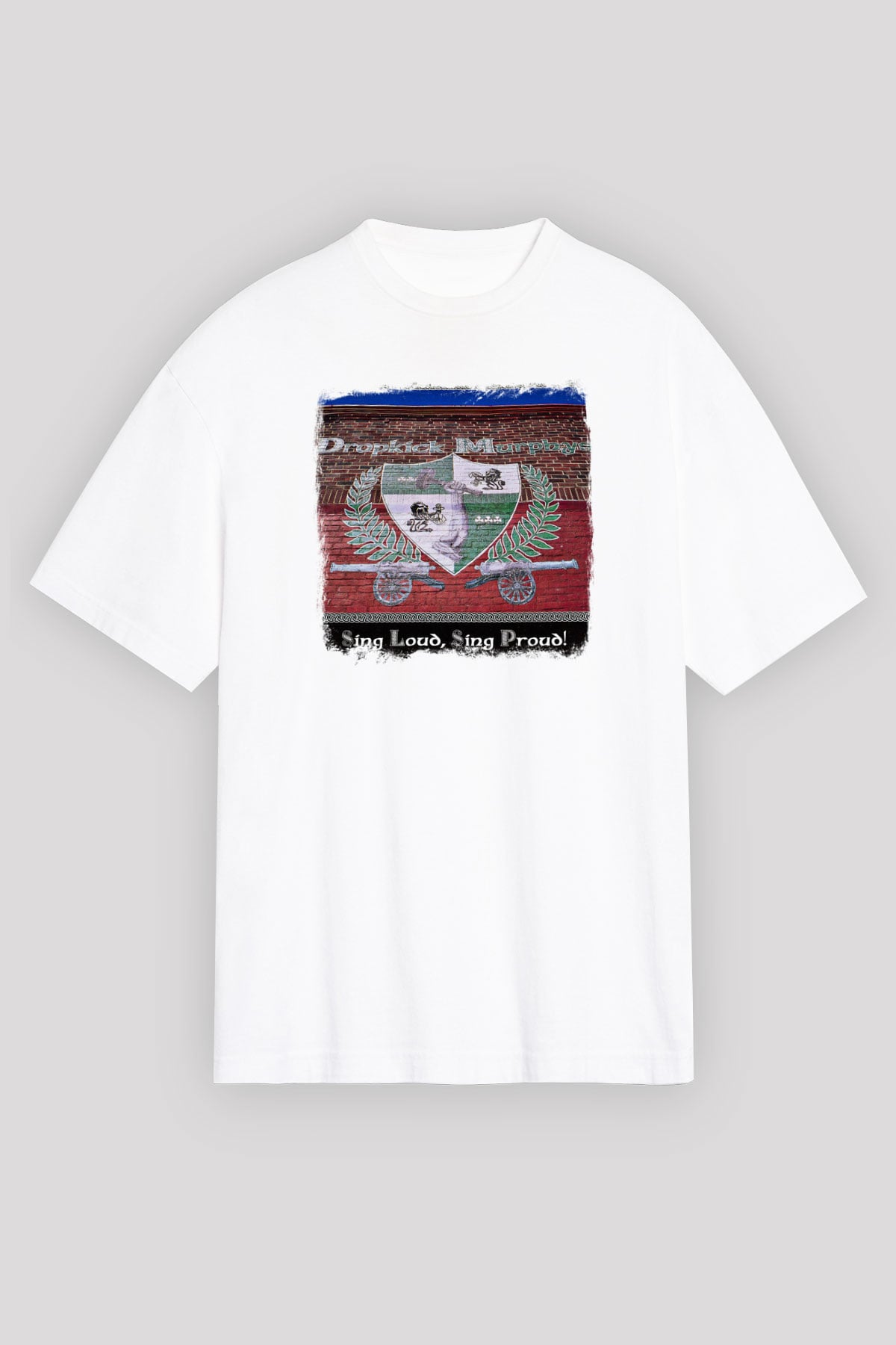 Dropkick Murphys Baskılı Unisex Beyaz Oversize Tişört