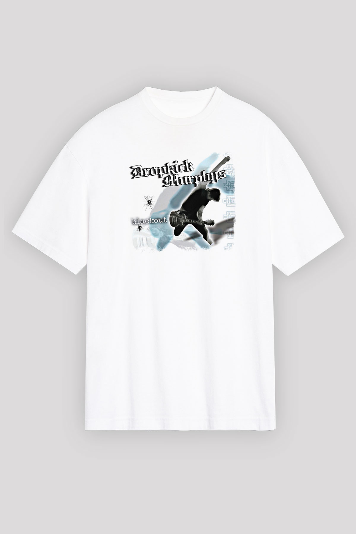 Dropkick Murphys Baskılı Unisex Beyaz Oversize Tişört