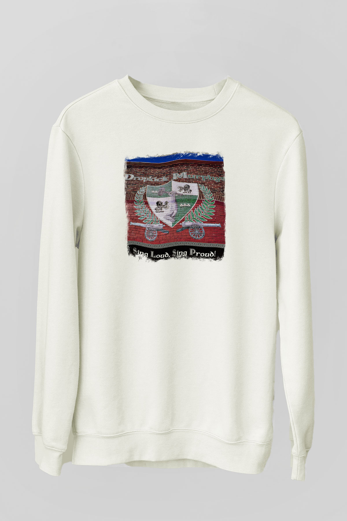 Dropkick Murphys Baskılı Unisex Beyaz Sweatshirt