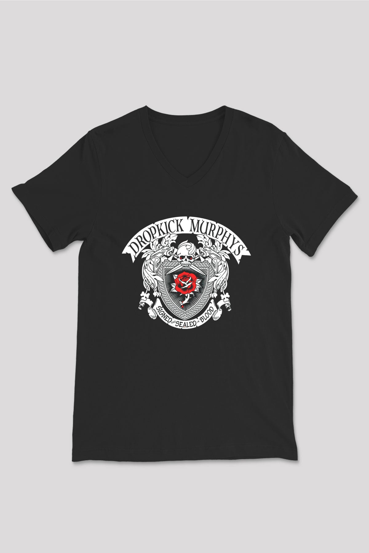 Dropkick Murphys Siyah Unisex V Yaka Tişört T-Shirt