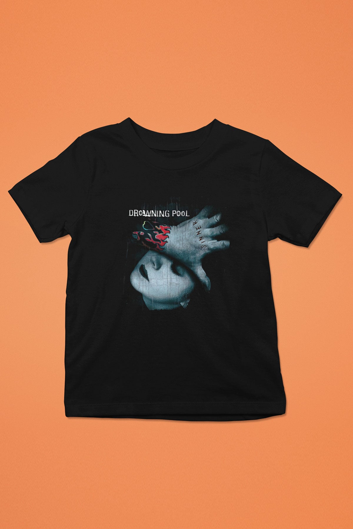 Drowning Pool Baskılı Unisex Siyah Çocuk Tişört - Tshirt